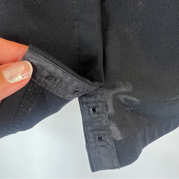 Vintage Blacky dress Berlin sleeved semi-sheer top. Black with Floral Design 8 - Picture 7 of 16